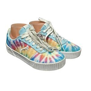 Puma Carina Summer Cat Multi Color Tie Dye Sneakers JR Soft Foam Comfort Shoes